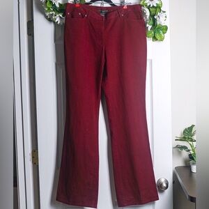 Sanctuary Jeans Red Burgundy Maroon Straight Leg Chino size 12 Made in US Cotton